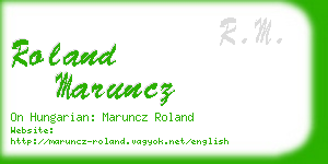 roland maruncz business card